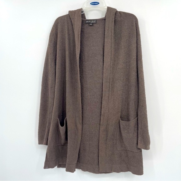 Barefoot Dreams Hooded Cardigan – Brown, XS/S, Boho Oversized Fit - Picture 1 of 11